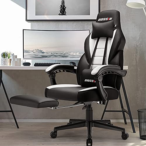 Heavy Duty Adult Gaming Chair with Footrest and Massage
